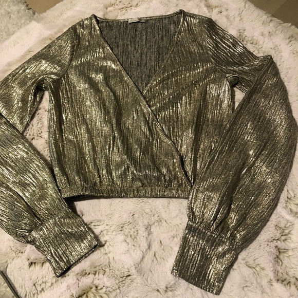 Zara Tops - Zara Metallic Gold Top